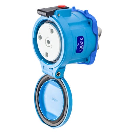 Meltric Pin & Sleeve Receptacle, 100 A, 208V AC, Three Phase, 3 Pole, Screw Terminals Wire Connection Type 31-64233-K16-NC